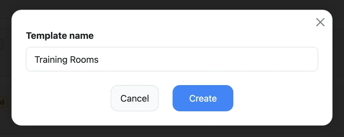 Naming a new template